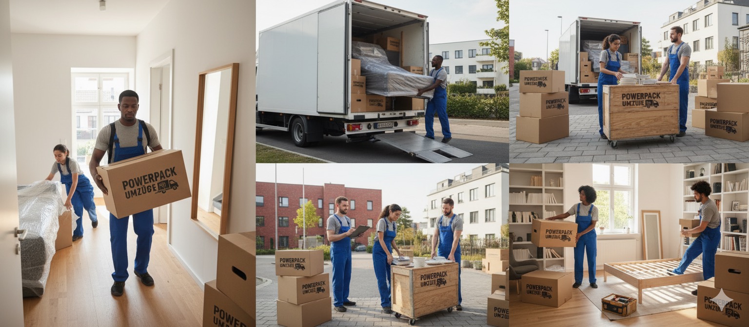 Packende Umzugsmitarbeiter